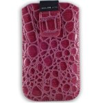 Etui pouch immitation croco fushia