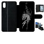 Etui a rabat - all blacks rugby 1 - compatible avec apple iphone xs max - simili - cuir - bord noir