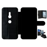 Etui a rabat - black is black - compatible avec sony xperia xz2 - simili - cuir - bord noir