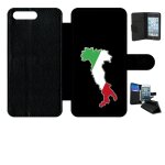 Etui a rabat - botte italie fond noir - compatible avec honor 7a - simili - cuir - bord noir