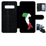 Etui a rabat - botte italie fond noir - compatible avec samsung galaxy s10 - simili - cuir - bord noir ...
