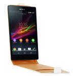 Etui rabat cuir blanc pour sony xpria z1