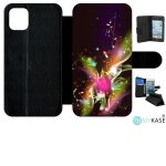 Etui a rabat - d�cor abstrait feuille arabesque - compatible avec apple iphone 11 - simili - cuir - bord ...