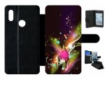 Etui a rabat - dcor abstrait feuille arabesque - compatible avec huawei y6 2019 - simili - cuir - bord ...