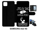 Etui a rabat galaxy a22 5g - j peux pas j ai water polo 2 - simili - cuir - noir Etui a rabat galaxy a22 5g - j peux pas j ai water polo 2 - simili - cuir - noir