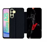 Etui a rabat pour galaxy a25 - basket - simili - cuir - noir