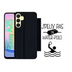 Etui a rabat pour galaxy a25 - j peux pas j ai water polo 1 - simili - cuir - noir Etui a rabat pour galaxy a25 - j peux pas j ai water polo 1 - simili - cuir - noir