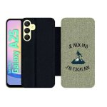 Etui a rabat pour galaxy a25 - je peux pas j ai escalade fond texture gris - simili - cuir - noir