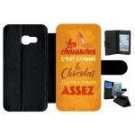 Etui a rabat galaxy a3 (2017) - les chaussures c est comme le chocolat il y en a jamais assez - simili ...