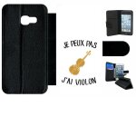 Etui a rabat galaxy a3 (2017) - je peux pas j ai violon - simili - cuir - noir