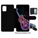 Etui a rabat pour galaxy a31 - guitare effet non - simili - cuir - noir
