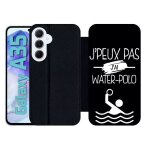Etui a rabat pour galaxy a35 - j peux pas j ai water polo 2 - simili - cuir - noir Etui a rabat pour galaxy a35 - j peux pas j ai water polo 2 - simili - cuir - noir
