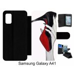 Etui a rabat pour galaxy a41 - escarpins rouge et noir - simili - cuir - noir