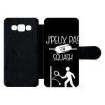 Etui a rabat galaxy a5 (2015) - j peux pas j ai squash 2 - simili - cuir - noir