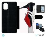 Etui a rabat pour galaxy a51 - escarpins rouge et noir - simili - cuir - noir