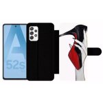 Etui a rabat pour galaxy a52s 5g - escarpins rouge et noir - simili - cuir - noir