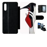Etui a rabat pour galaxy a70 - escarpins rouge et noir - simili - cuir - noir