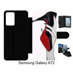 Etui a rabat pour galaxy a72 - escarpins rouge et noir - simili - cuir - noir