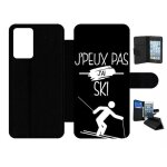Etui a rabat pour galaxy a72 - j peux pas j ai ski 2 - simili - cuir - noir