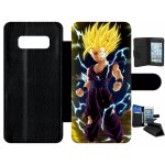 Etui a rabat pour galaxy note 8. 0 - dbz songohan super sayan 2 face a cell - simili - cuir - noir