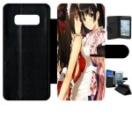 Etui a rabat pour galaxy note 8. 0 - filles manga 2 - simili - cuir - noir