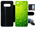 Etui a rabat galaxy note 8. 0 - goutte d eau verte - simili - cuir - noir