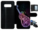 Etui a rabat pour galaxy note 8. 0 - guitare effet n�on - simili - cuir - noir