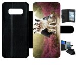Etui a rabat galaxy note 8. 0 - trois chiens copains - simili - cuir - noir