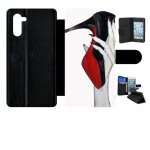 Etui a rabat pour galaxy note10 - escarpins rouge et noir - simili - cuir - noir