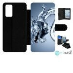 Etui a rabat pour galaxy note20 5g - dragon effet eau - simili - cuir - noir