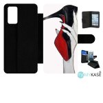Etui a rabat pour galaxy note20 5g - escarpins rouge et noir - simili - cuir - noir