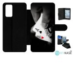 Etui a rabat pour galaxy note20 5g - poker as - simili - cuir - noir