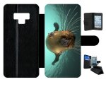 Etui a rabat galaxy note9 - loutre tu veux ma photo - simili - cuir - noir