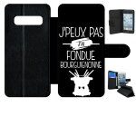 Etui a rabat galaxy s10 - j peux pas j ai fondue bourguignonne 2 - simili - cuir - noir