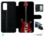 Etui a rabat pour galaxy s20 + - guitare red - simili - cuir - noir