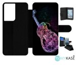 Etui a rabat pour galaxy s21 ultra 5g - guitare effet non - simili - cuir - noir