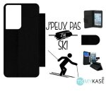 Etui a rabat galaxy s21 ultra 5g - j peux pas j ai ski 1 - simili - cuir - noir