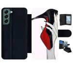 Etui a rabat pour galaxy s22 + 5g - escarpins rouge et noir - simili - cuir - noir
