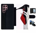 Etui a rabat pour galaxy s22 ultra 5g - escarpins rouge et noir - simili - cuir - noir