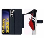Etui a rabat pour galaxy s23 + - escarpins rouge et noir - simili - cuir - noir