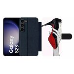 Etui a rabat pour galaxy s23 - escarpins rouge et noir - simili - cuir - noir