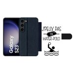Etui a rabat pour galaxy s23 - j peux pas j ai water polo 1 - simili - cuir - noir