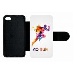 Etui a rabat - go running motivation - compatible avec apple iphone 4s - plastique - bord noir
