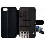 Etui a rabat - guitare 1 - compatible avec apple iphone 8 - plastique - bord noir