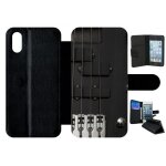 Etui a rabat - guitare 1 - compatible avec apple iphone x - plastique - bord noir