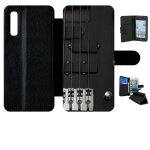 Etui a rabat - guitare 1 - compatible avec samsung galaxy a50 - simili - cuir - bord noir