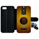 Etui a rabat - guitare - compatible avec apple iphone 8 - plastique - bord noir
