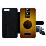 Etui a rabat - guitare - compatible avec apple iphone 8 plus - plastique - bord noir
