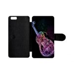 Etui a rabat - guitare effet non - compatible avec apple iphone 6 + - simili - cuir - bord noir