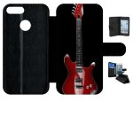 Etui a rabat pour honor 9 lite - guitare red - simili - cuir - noir